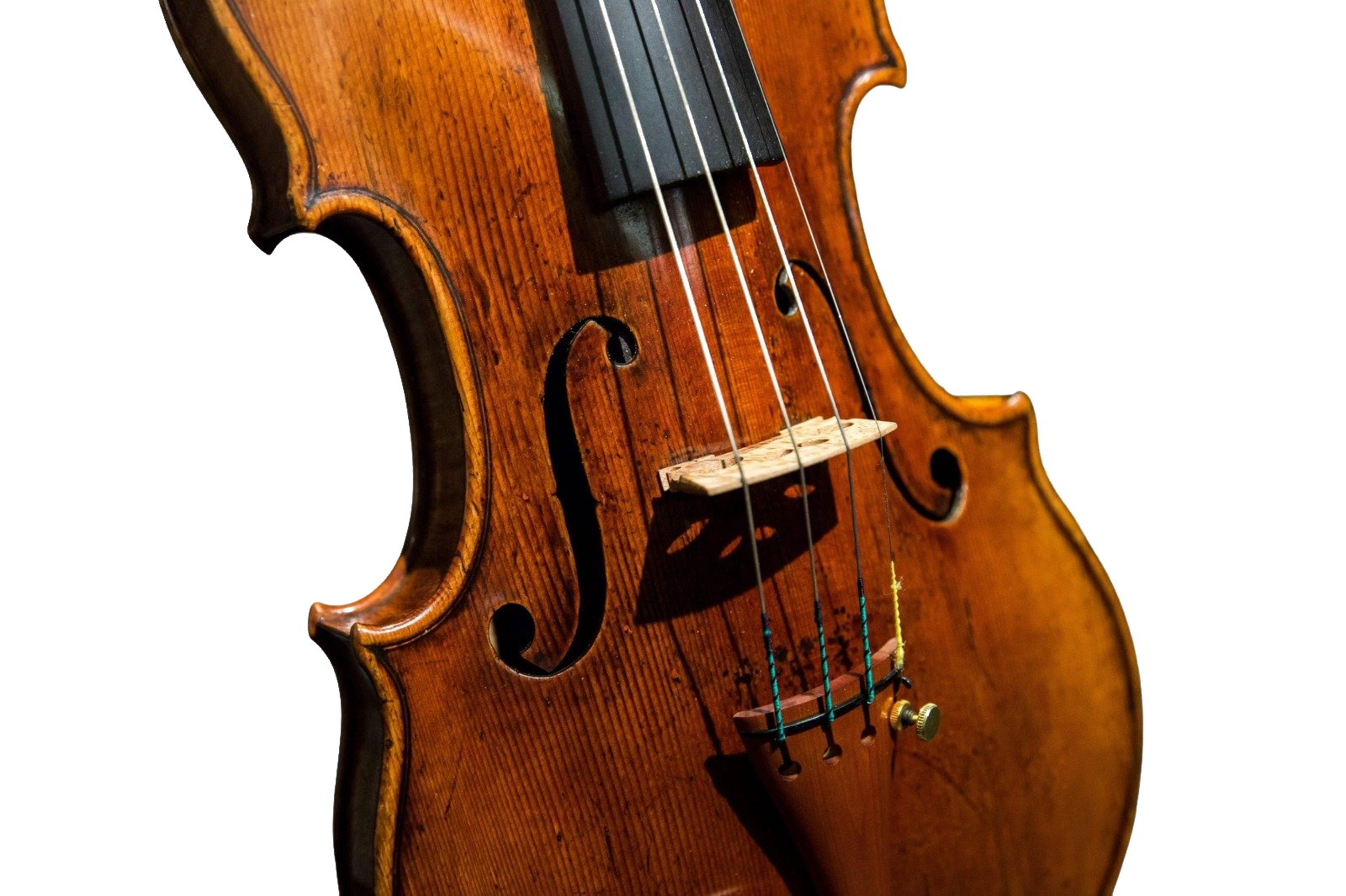 Rare violin isolated on a transparent background